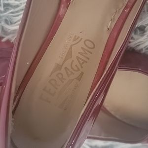 Red Ferragamo loafers